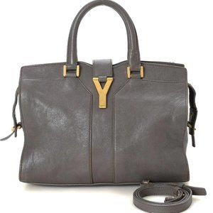 Yves Saint Laurent grey leather Cabas Chyc mini handbag